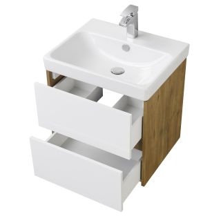 Тумба под раковину Акватон Сканди 55см белый/дуб рустикальный 1A251701SDZ90